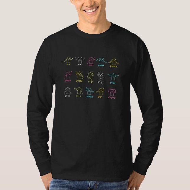 Algebra Dance Graph Figurer Math Equation T Shirt (Framsida)