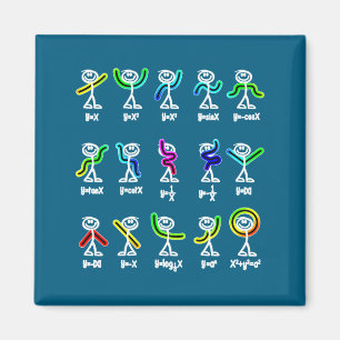 Algebra-dans roliga graffigurer matte magnet