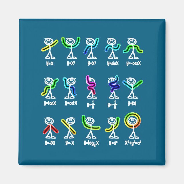 Algebra-dans roliga graffigurer matte  magnet (Framsidan)