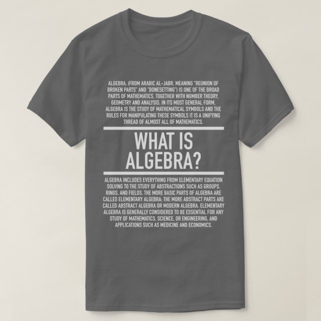 Algebra definierad t shirt (Design framsida)