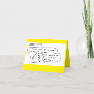 Algebra Joke Tecknad Birthday Card Helgkort