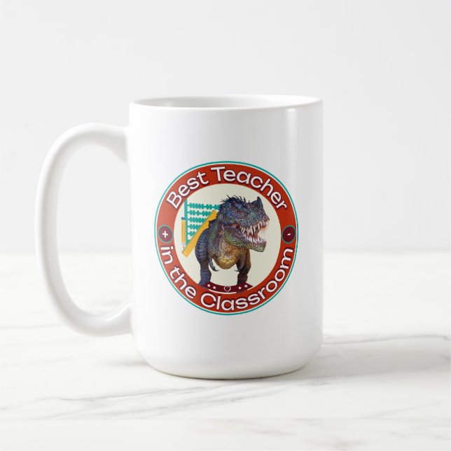Algebra Lärare Rolig Dinosaurie Kaffemugg (Vänster)