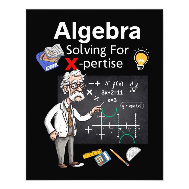 Algebra-lösning för X-kompetens Fototryck (Framsidan)