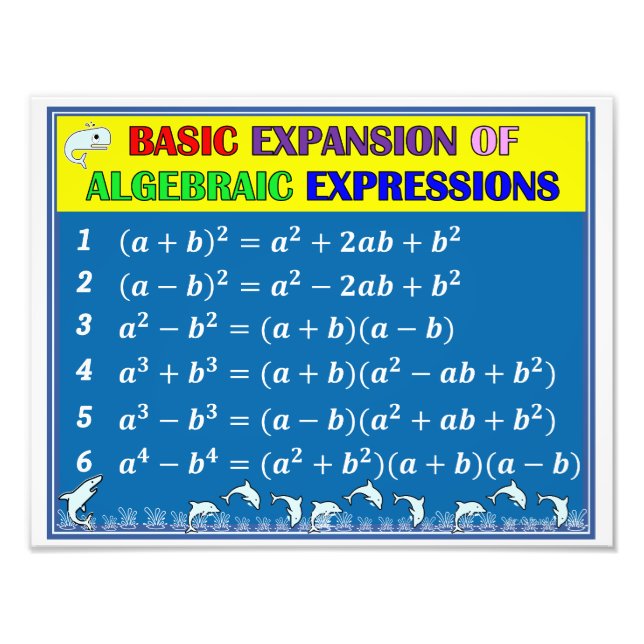 Algebra Math Classroom Poster - Blå oceanen (Framsidan)