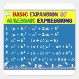 Algebra Math Classroom Sticker - Blue Ocean Fyrkantigt Klistermärke