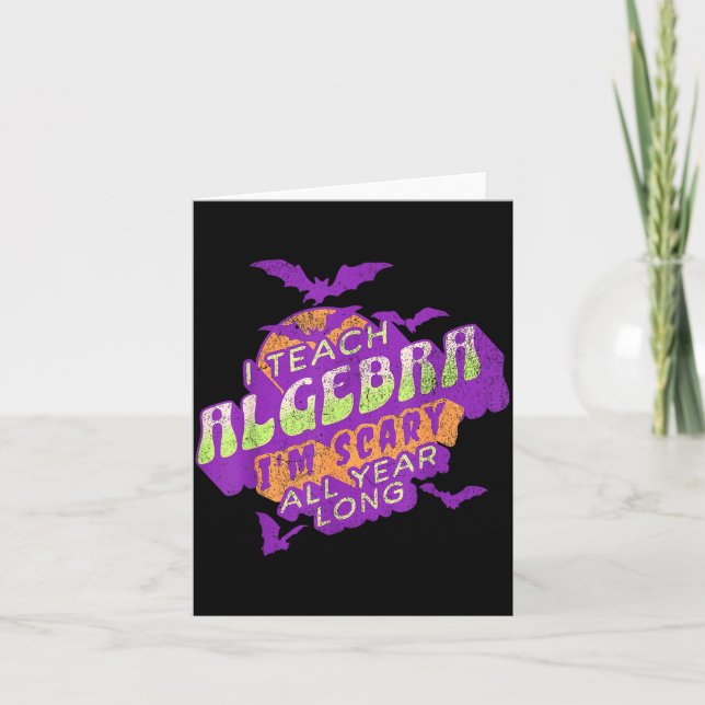 Algebra Teacher Halloween Soky Ghost Math Mathemat Kort (Framsida)