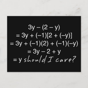 Algebra Varför ska jag ta hand om Humor? Vykort