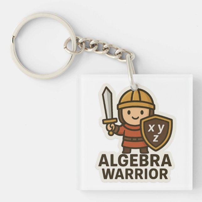 Algebra Warrior Sticker - Cute Math Hero (Framsidan)