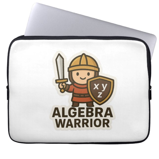 Algebra Warrior Sticker - Cute Math Hero Laptop Fodral (Framsidan)