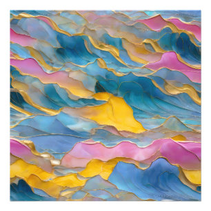 ’Algeciras’ Blue Rosa Sand Vågar Fototryck