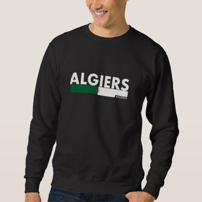 Alger Algeriet Flagga algeriska Lång Ärmad Tröja (Framsida)