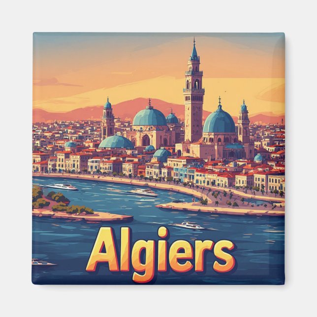 🧲 Alger Algeriet Resa Minne 🌍 Magnet (Framsidan)