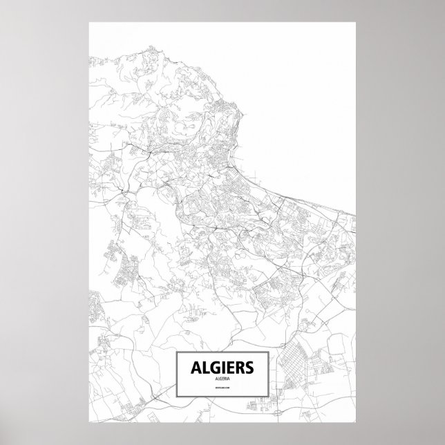 Alger, Algeriet (svart på vitt) Poster (Framsidan)