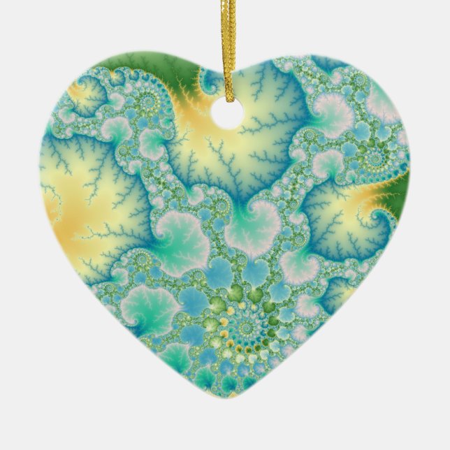 Alger - Fractal Julgransprydnad Keramik (Framsidan)