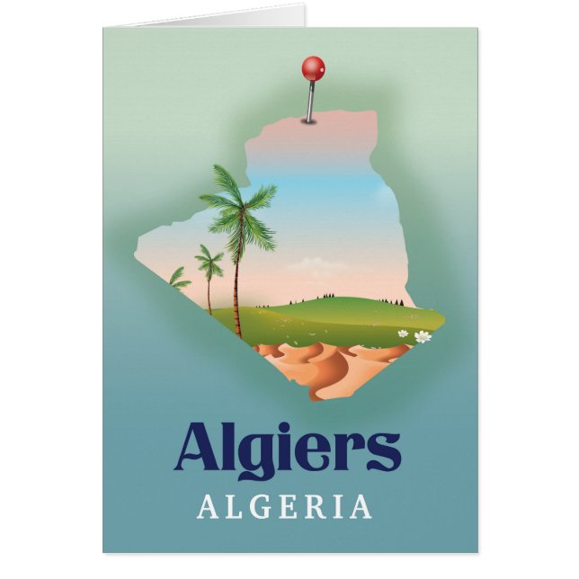 Alger resemapposter hälsningskort (Framsidan)