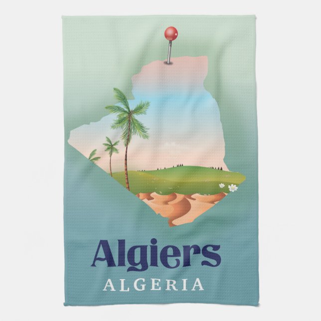Alger resemapposter kökshandduk (Vertikal)