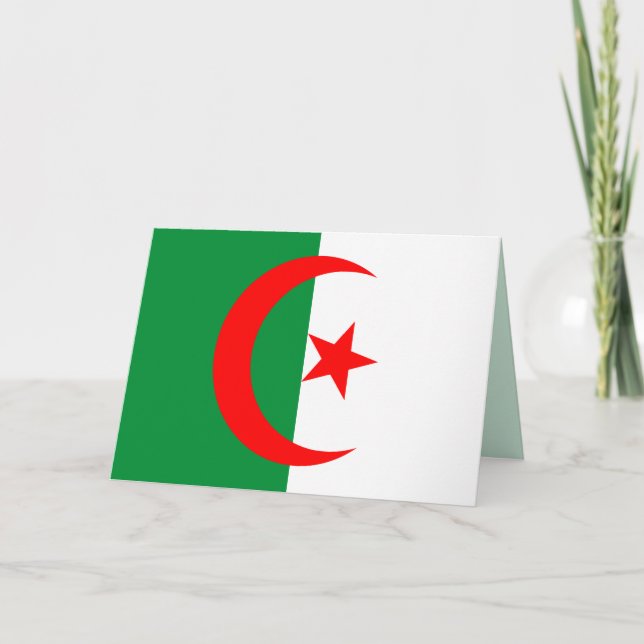 Algeria flagga-hälsningskort helgkort (Framsida)