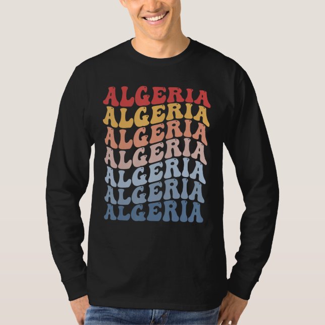 Algeria Groovy Retro Algerian T Shirt (Framsida)