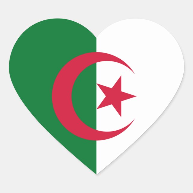 algeria hjärtformat klistermärke (Framsida)
