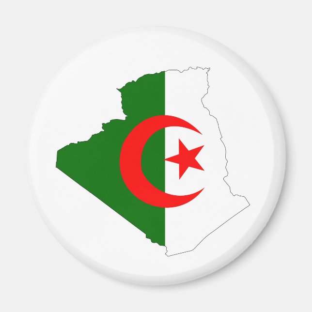 Algeria land flagga karta-formsymbol silhuett magnet (Framsidan)