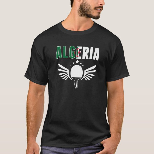 Algeria Ping Pong   Algerian Table Tennis Supporte T Shirt (Framsida)