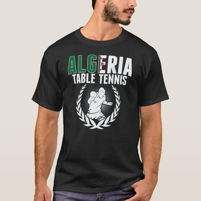 Algeria Table Tennis   Algerian Ping Pong Supporte T Shirt (Framsida)