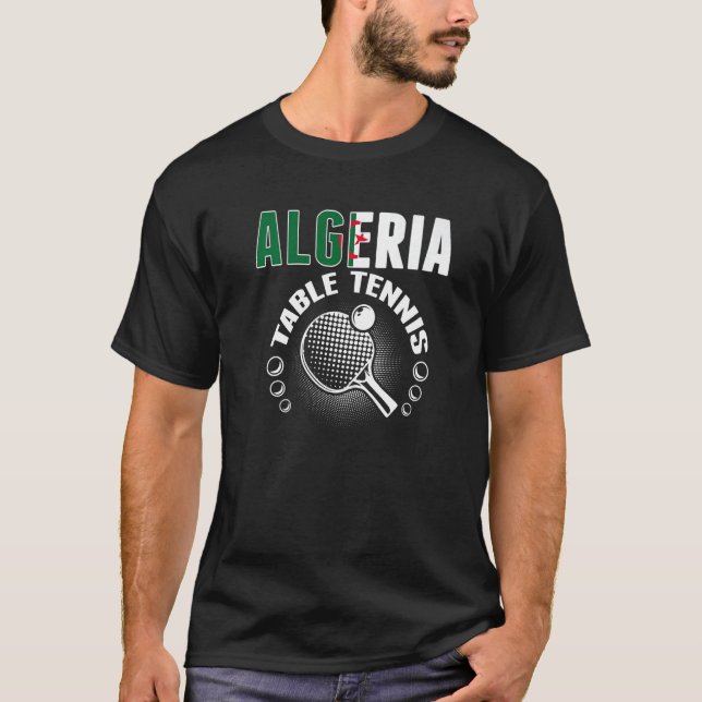 Algeria Table Tennis  Support Algerian Ping Pong T Shirt (Framsida)
