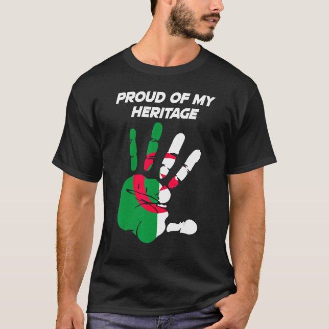 Algerian Flag Printed Palm T Shirt (Framsida)