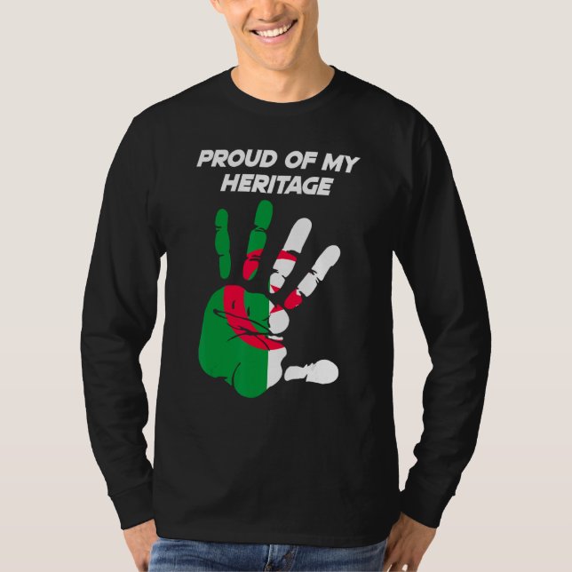 Algerian Flag Printed Palm T Shirt (Framsida)