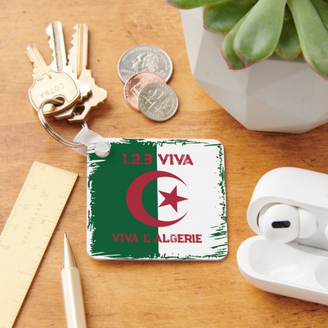 ALGERIAN FLAGGA KEYCHAIN NYCKELRING (Skrivbord)