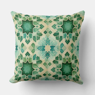 Algerian Zellige Green Turquoise Decorative Pillow Kudde