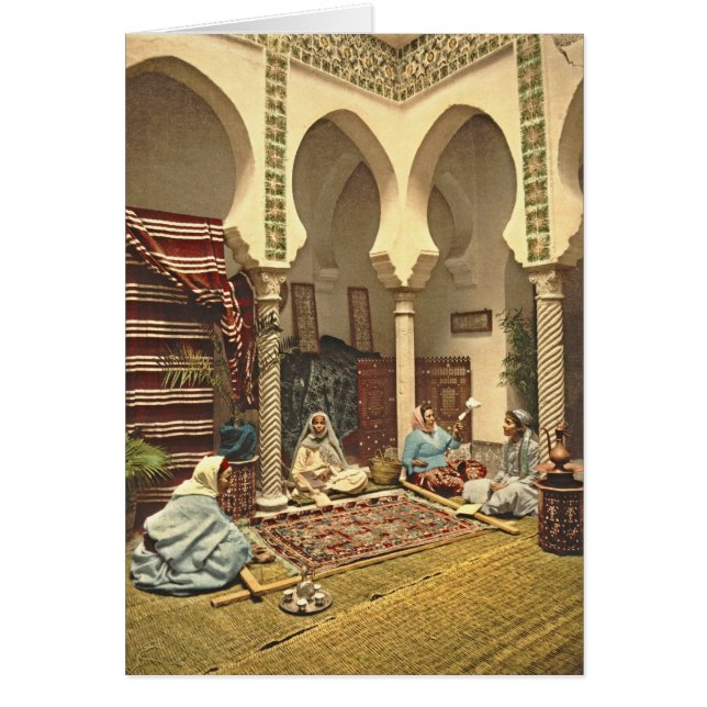 Algerier mattar tillverkare 1899 hälsningskort (Framsidan)