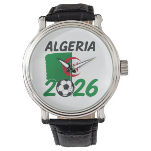 Algeriet 2026 Fotbollsfan-design med halvmåne och Armbandsur