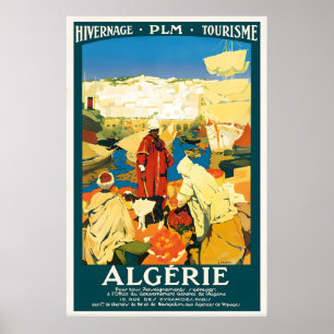 Algeriet Afrika Vintage Resa Poster Fint Konstverk
