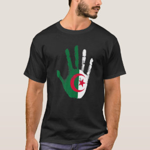 Algeriet Algian Flagga Vintage Hand T Shirt