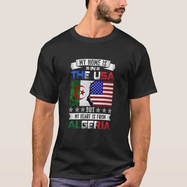 Algeriet American Patriot Heart kommer från Algeri T Shirt (Framsida)
