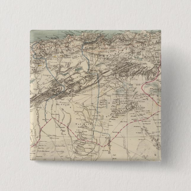 Algeriet Atlas Karta Knapp (Framsida)