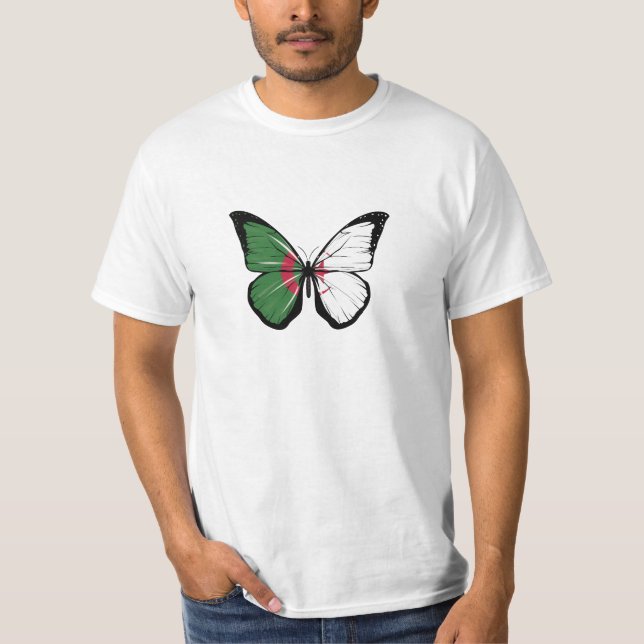 Algeriet Butterfly Flagga T Shirt (Framsida)