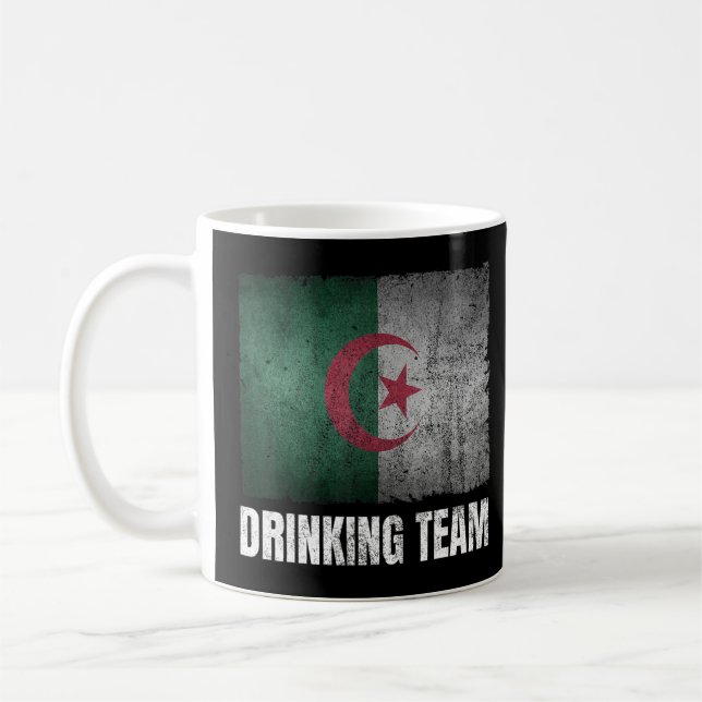 Algeriet Drinking Team Graphic för manar Funny Alg Kaffemugg (Vänster)