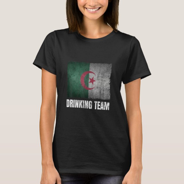 Algeriet Drinking Team Graphic för manar Funny Alg T Shirt (Framsida)