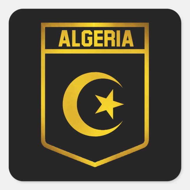 Algeriet Emblem Fyrkantigt Klistermärke (Framsida)