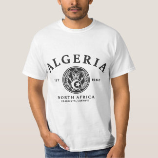 Algeriet Est 1962 Nordafrika Koordinater Vintage T Shirt