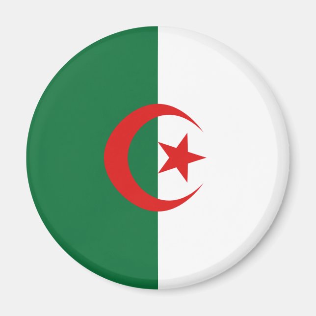 Algeriet Fisheye Flagga Magnet (Framsidan)