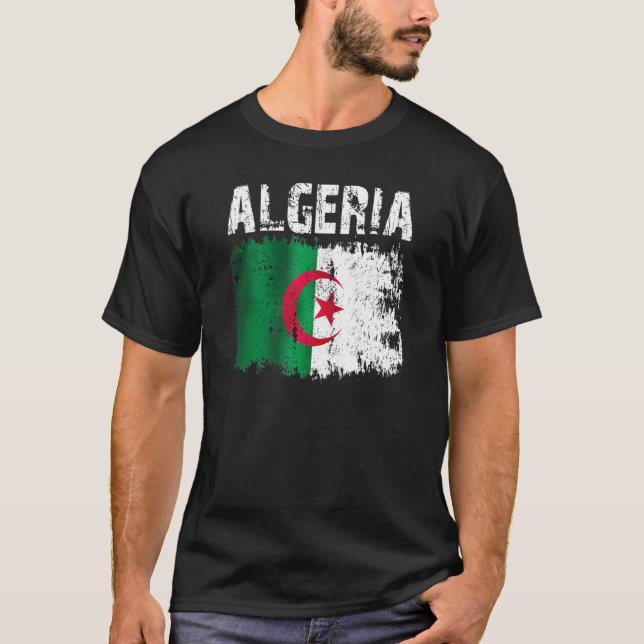 Algeriet Flagga algeriska Flagga T Shirt (Framsida)