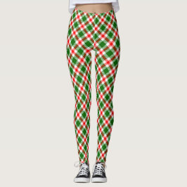 Algeriet Flagga Färg Tartan Mönster Leggings