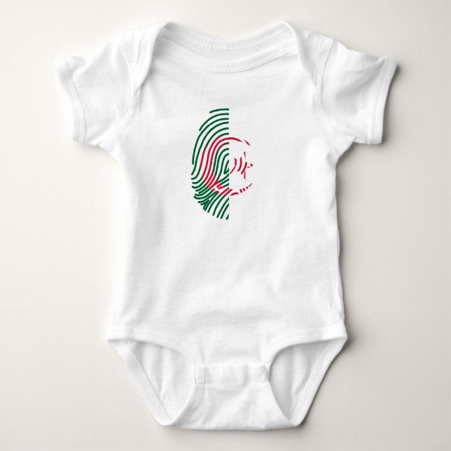 Algeriet Flagga Fingerprint T Shirt (Framsida)