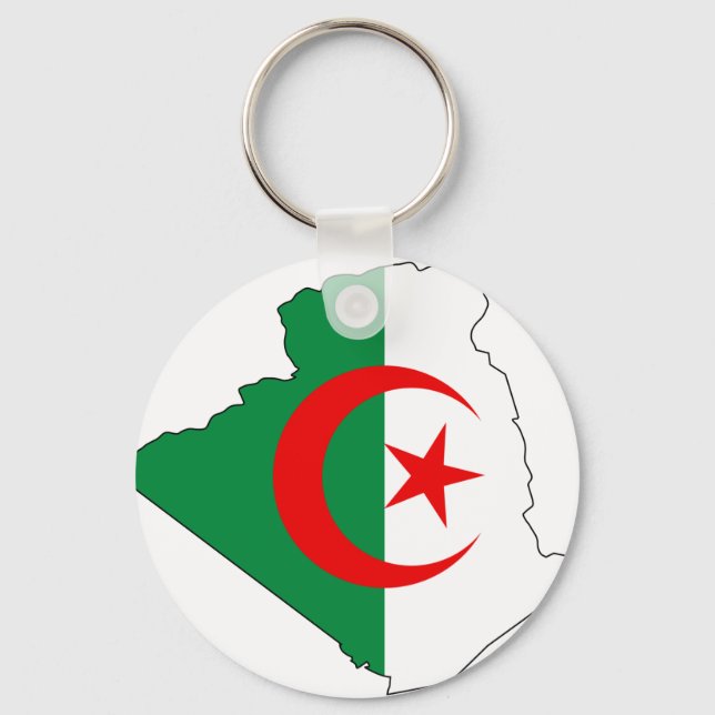 Algeriet flagga karta DZ Nyckelring (Framsida)