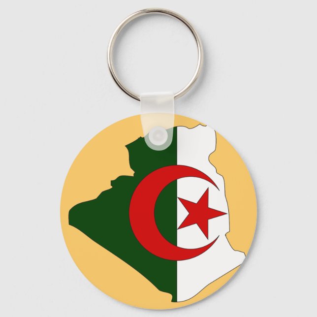 Algeriet flagga karta nyckelring (Framsida)