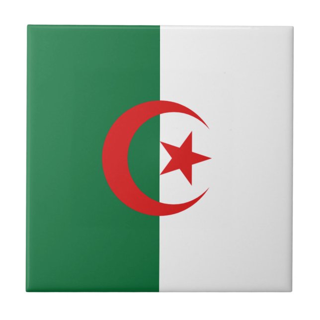 Algeriet Flagga Keramisk Platta Kakelplatta (Framsidan)
