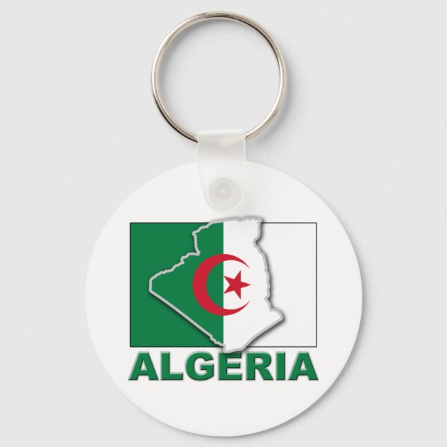 Algeriet Flagga Land Nyckelring (Framsida)